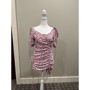 Skylar‎ plus Madison dress women medium pink floral adjustable drawstring Y2K